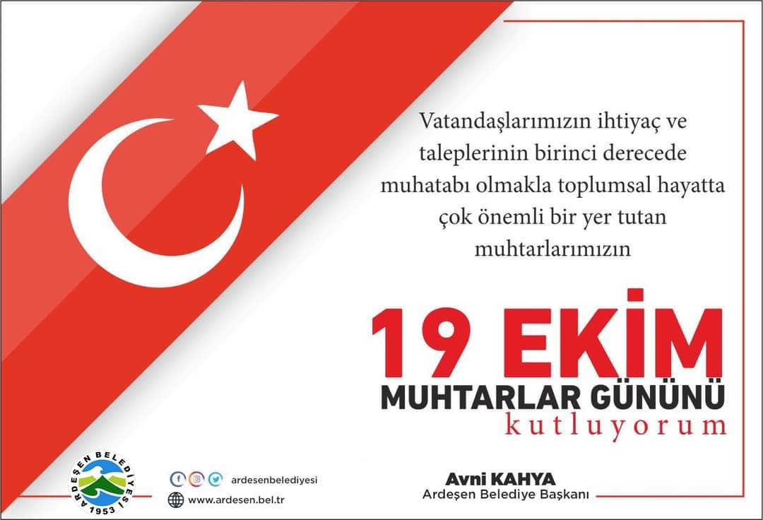 19 Ekim Muhtarlar Günü kutlu Olsun