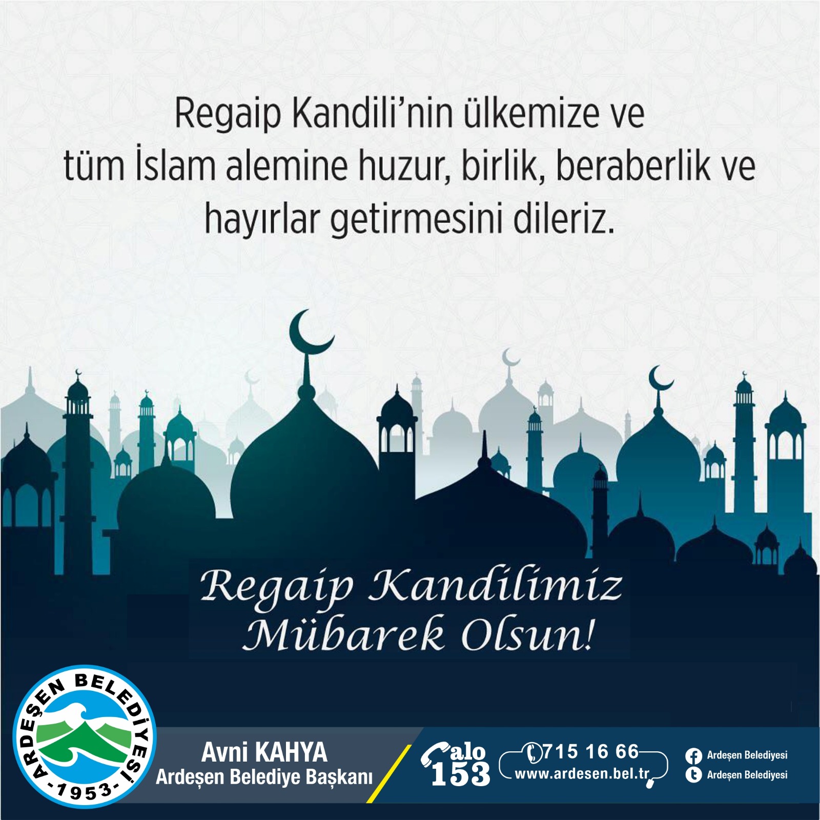 Regaip Kandilini tebrik ederiz.