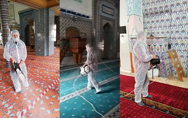 Ardeşen’de Camiler İlaçlanarak Dezenfekte Ediliyor