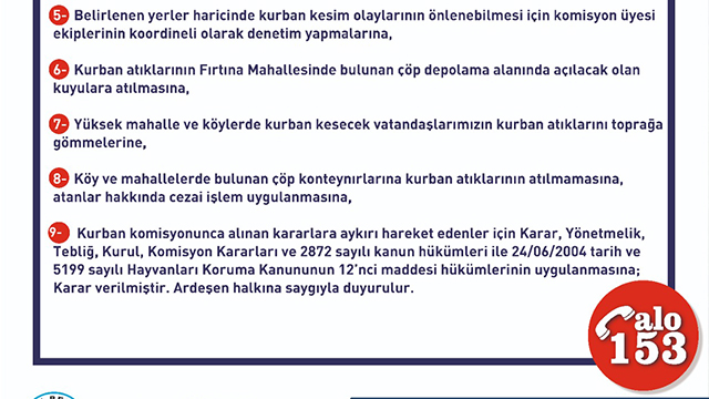 Kamuoyuna Duyurulur